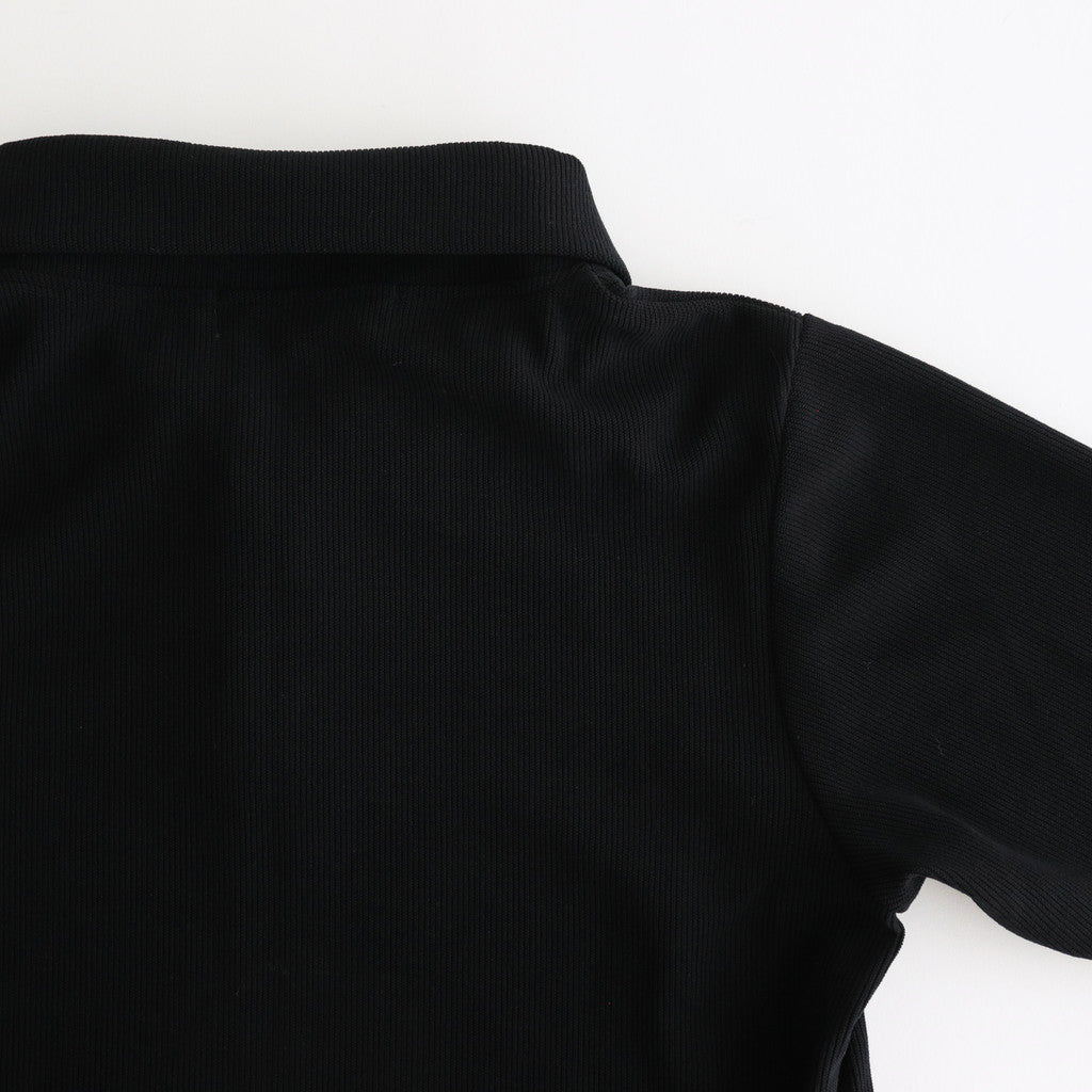 Corduroy like pullover polo #Black [1477-001]