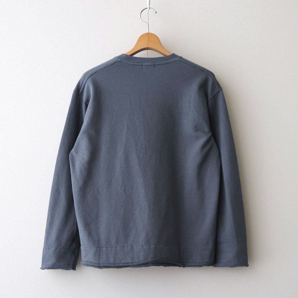 cotton open-end yarn terry sweat shirt #steel blue [WXSP-UW119]