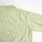 royal baby alpaca damage pattern-knit P/O #light melon green [WXFL-UW130]