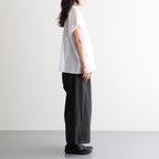 80s COTTON VOILE PLAIN BANDED COLLAR FRENCH/SL PINTUCK SHIRT #9000 OFF WHITE [NSL26022]