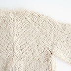 british super down slub felt yarn hand-knit cardigan #ecru [WXFL-UW127]