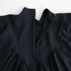 記憶の庭 Stand collar blouse #Black [26F-SH046-RP]