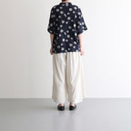 コットンリネンドットジャカードシャツ #クロ×シロドット [US242SH024]