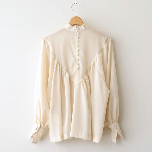 輝かしい影 Stand collar blouse #écru [TLF-226-SH001-em]