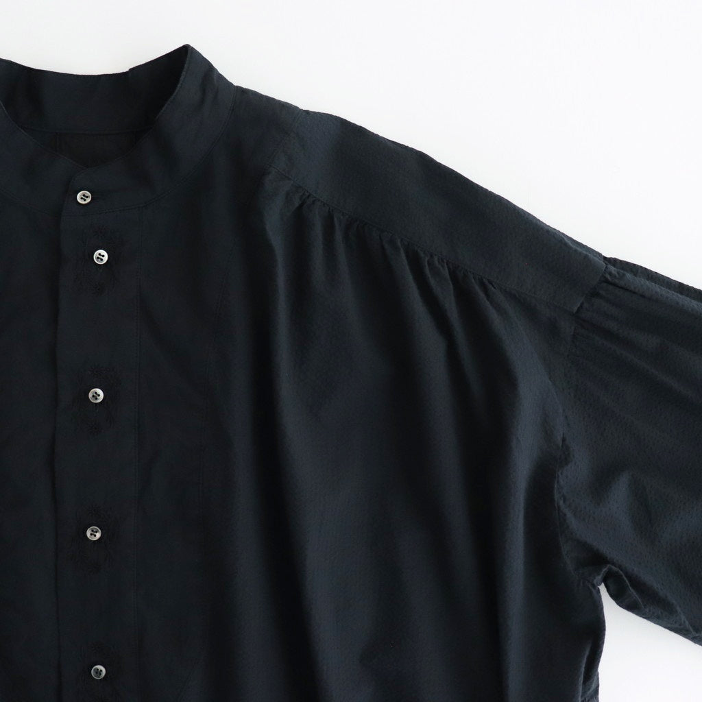 日日夜夜：Embroidery long tunic shirt #B black [13251-05307]