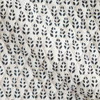 80s VOILE LITTLE TREE BLOCK PRINT QUILTED RAGLAN/SL STRING JACKET #9199 MILKY.GREY/BLACK PRINT [INMDS26721]