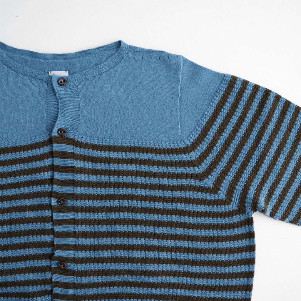Stripe Cardigan #Blue x Brown [Oni067]