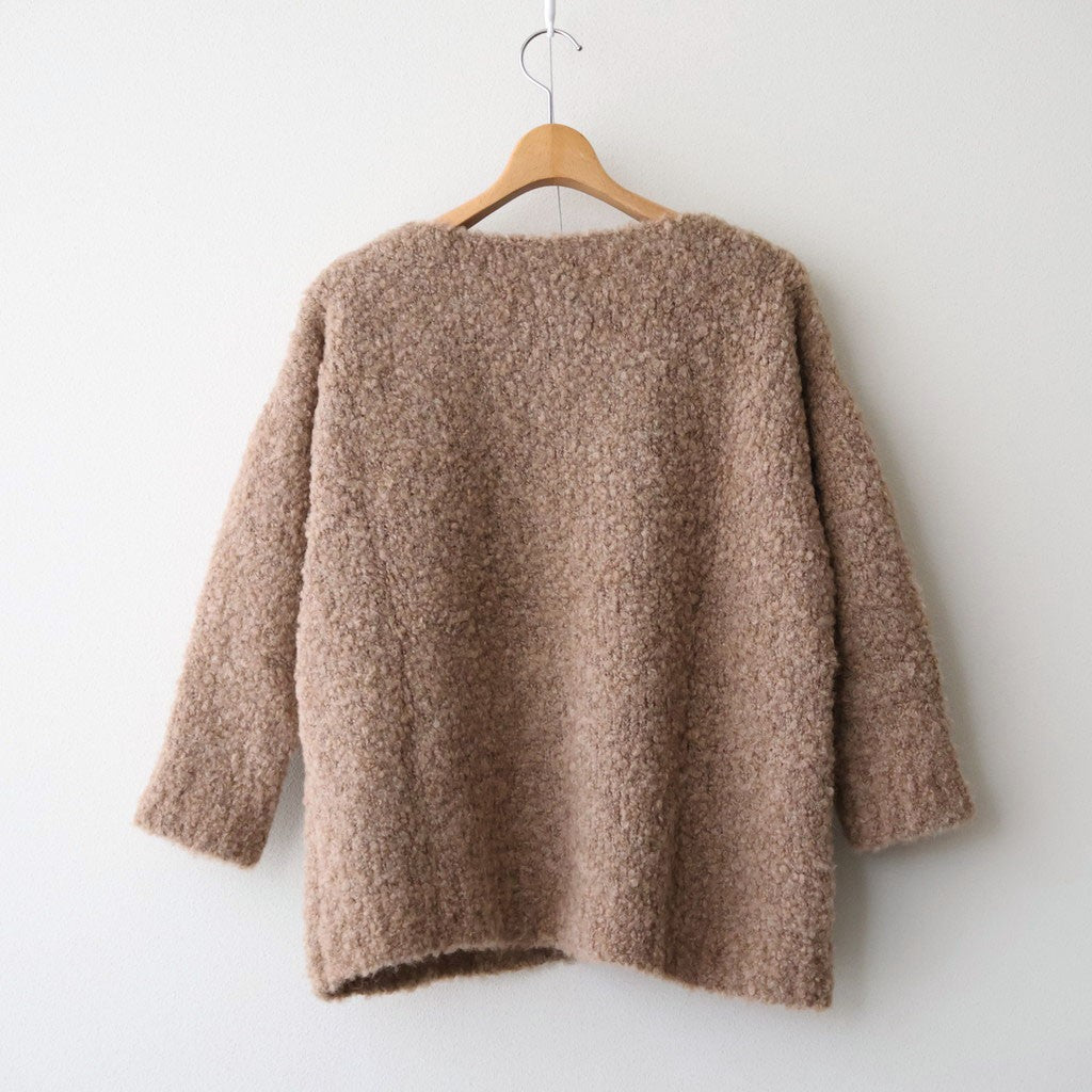 3GG BOUCLE CREW NECK PULLOVER WITH POCKET #8380 BEIGE [CNMDS2562A]