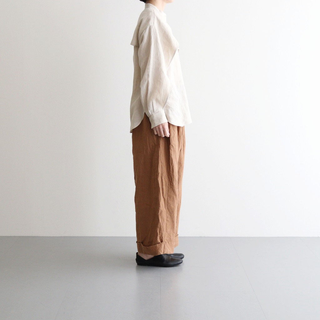 DENSELY LINEN CAPE SLEEVE SHIRT #Antique White [no.7308]