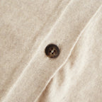 14GG 2PLY PLAIN STITCH COTTON/WOOL/CASHMERE V-NECK CARDIGAN #8100 NATURAL [GNSL25531]