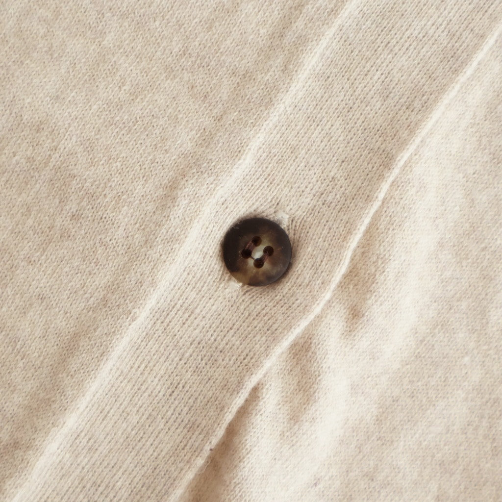 14GG 2PLY PLAIN STITCH COTTON/WOOL/CASHMERE V-NECK CARDIGAN #8100 NATURAL [GNSL25531]