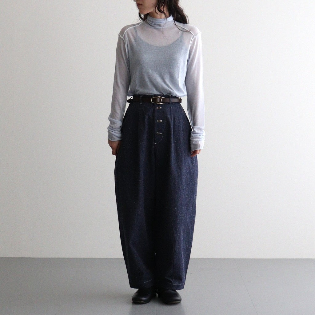 夜の散歩 Wide tapered trousers #Navy [26F-PT062-CSD]