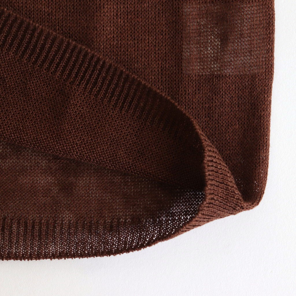 Fesca Linen Knit No Collared #D.brown [A232251TK766]