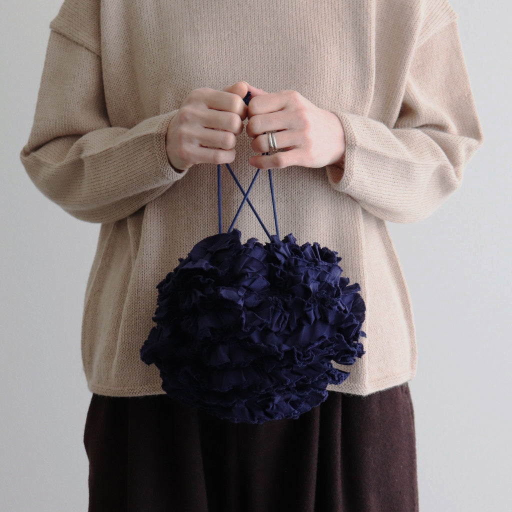 GD FRILL POM POM FLOWER BAG #navy [no.6862]