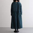 一瞬の花：Gathered dress #abyssal blue [11261-10111]