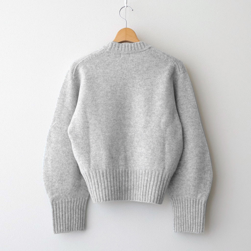 fine lambs wool crew-neck P/O #light gray [WVFL-UW117]