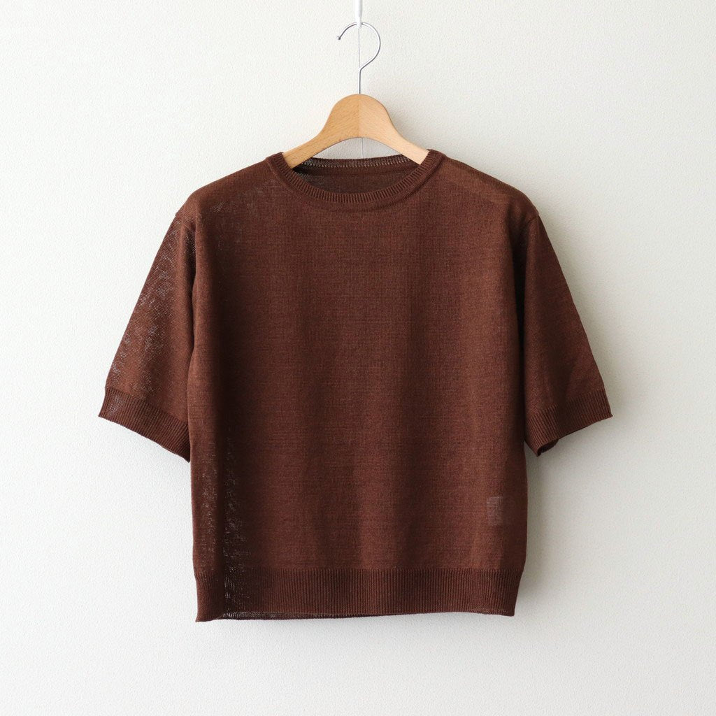 Jenner Linen Knit Crew #D.brown [A232251TK765]