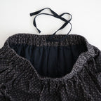 MINI CORDUROY CROSSHATCH PRINT GATHERED SKIRT #3991 NVY (NAVY/IVORY) [NSL26585]