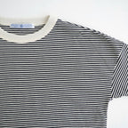 BORDER DROP SHOULDER SHIRT #Black × Off White [no.8362]