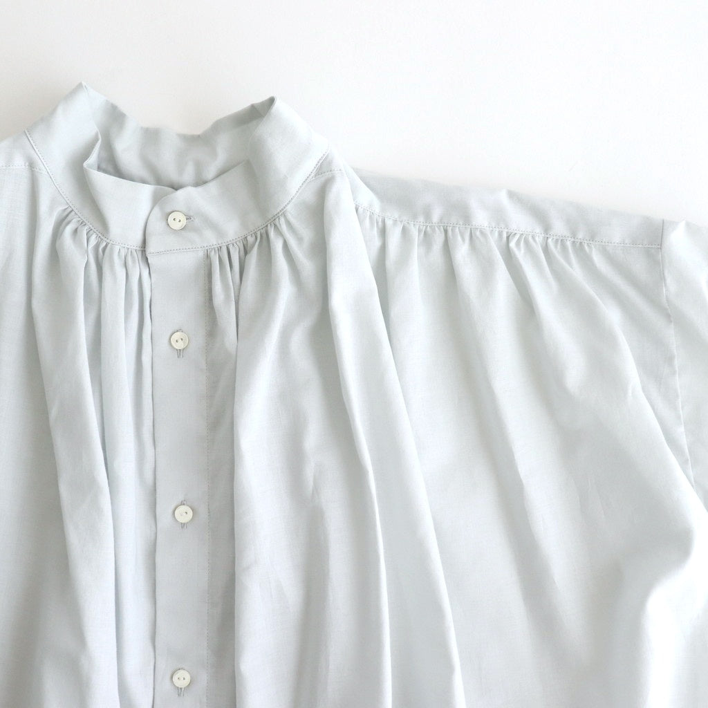 静寂の欠片 half sleeve back open blouse #Blue gray [TLF-225-sh008-la]