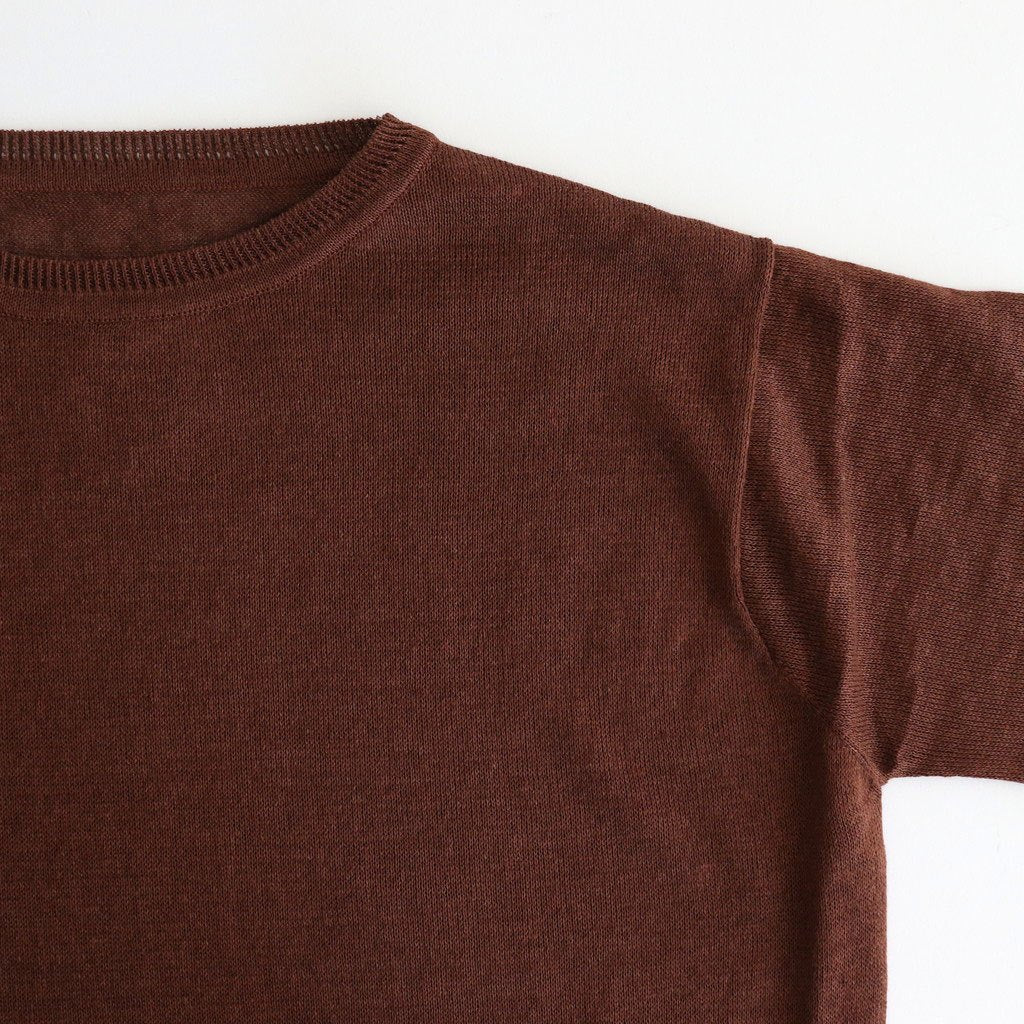 Jenner Linen Knit Crew #D.brown [A232251TK765]