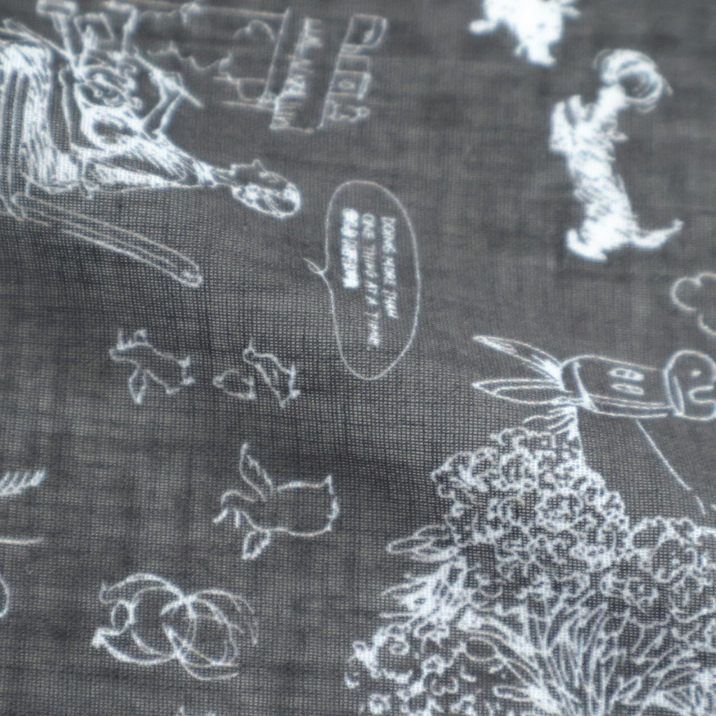 GRAFFITI GAUZE SHAWL #Black [no.7960]