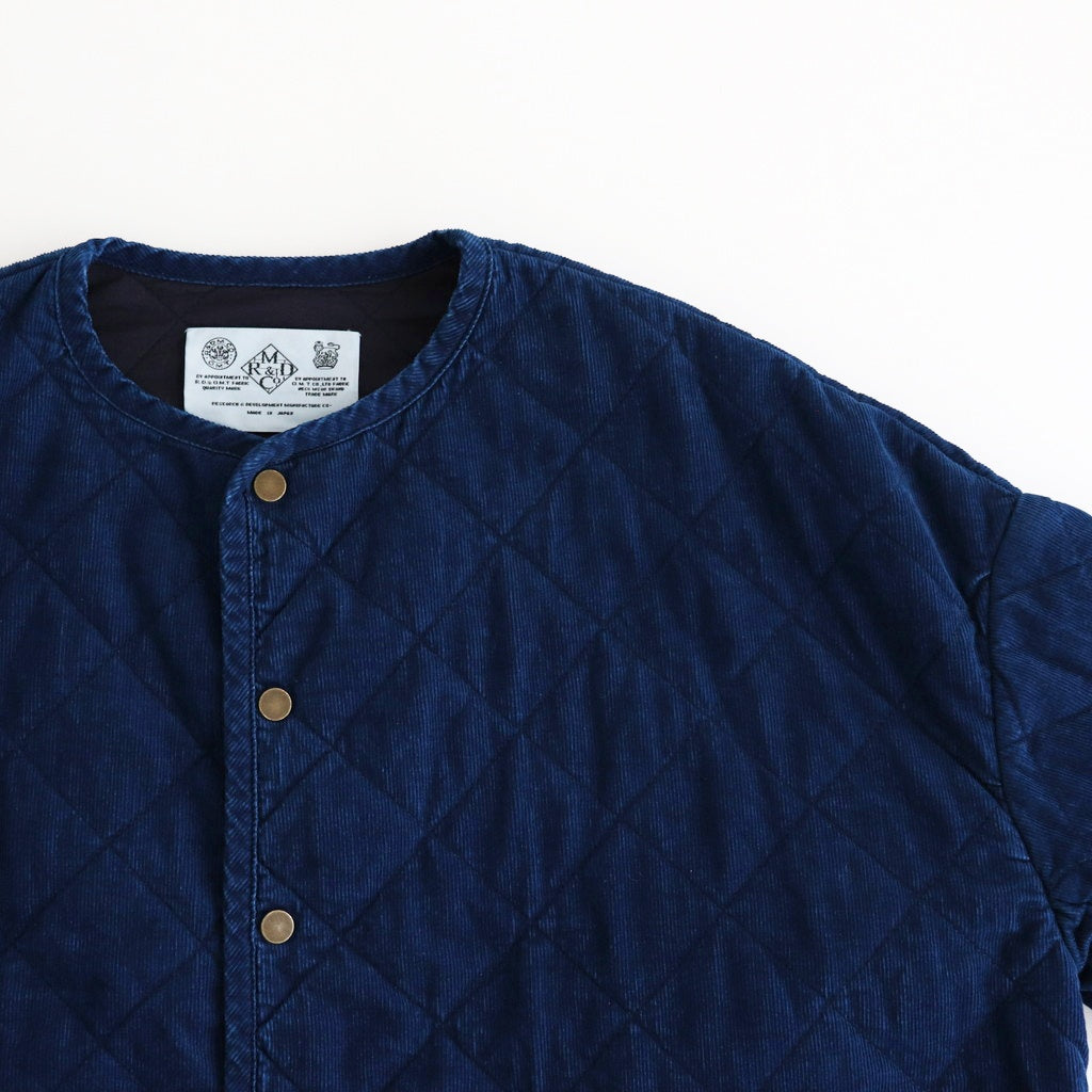 INDIGO LIGHT CORDUROY QUILTING HALF COAT #Indigo [no.7038]