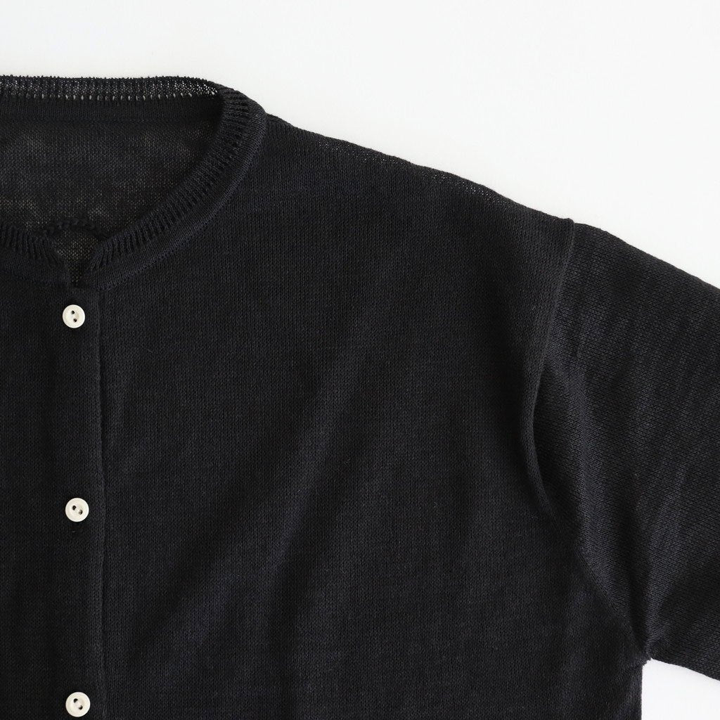 Fesca Linen Knit No Collared #Black [A232251TK766]