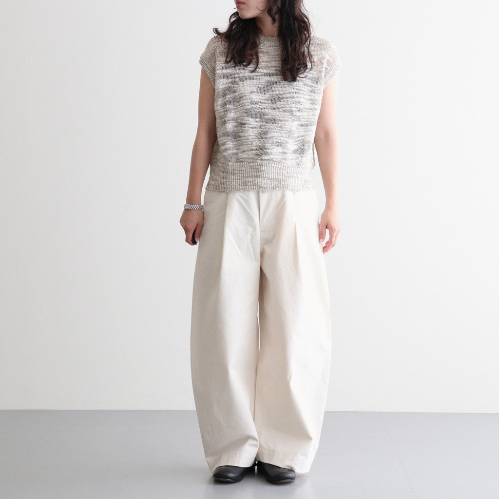 linen & silk melange slub yarn vest #cream melange [WXSP-UW102]