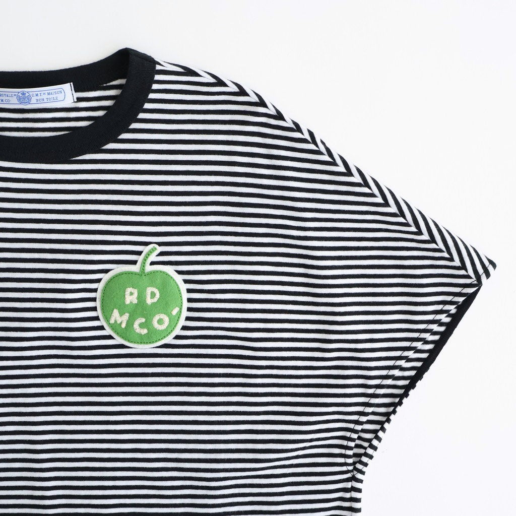 G.B. DROP T SHIRT W/ APPLE PATCH #Black Thin [no.8038]