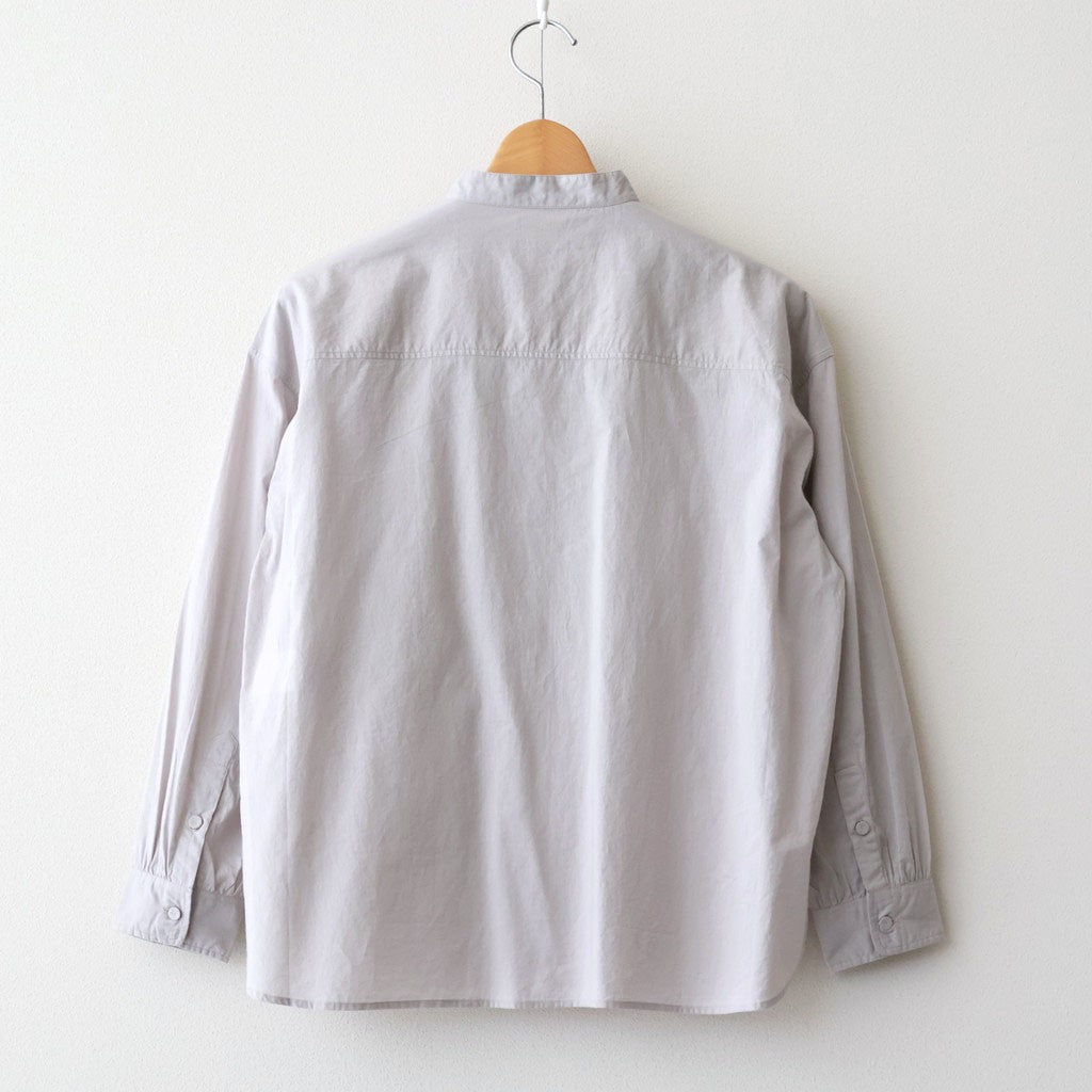 60s ORGANIC CAMBRIC WITH EMB BANDED COLLAR EMB SHIRT #9200 LT GREY [NMDS26221]