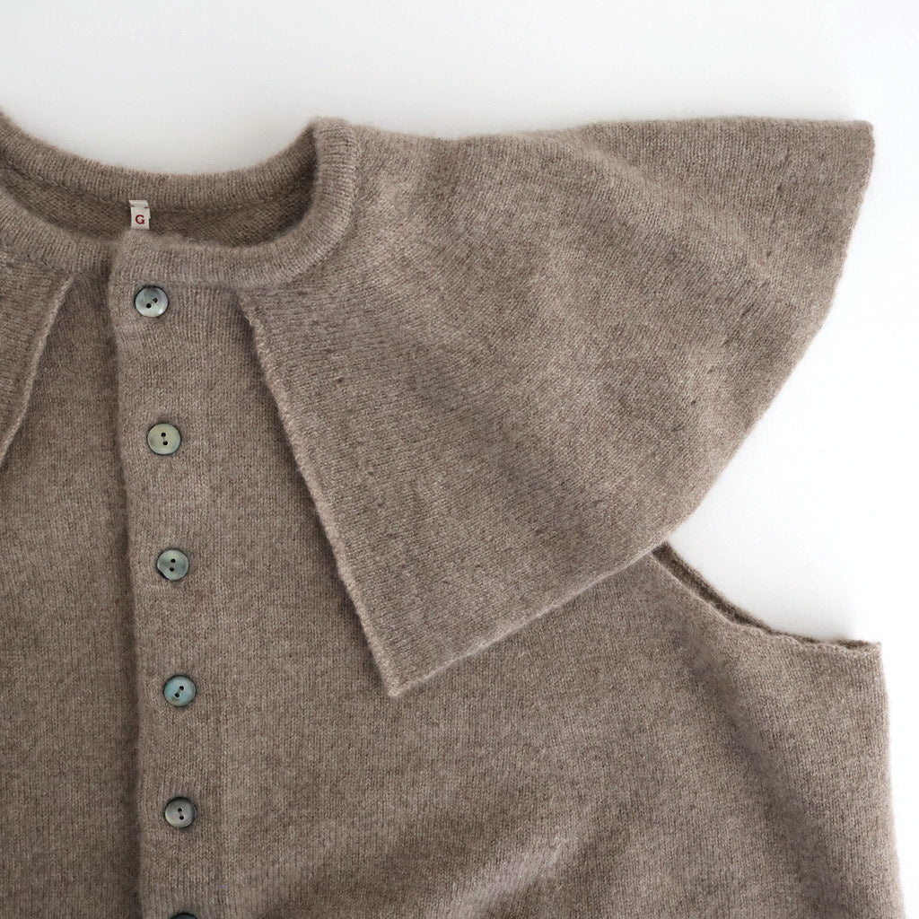 静寂：Knit cape vest #dark beige [13253-14106]