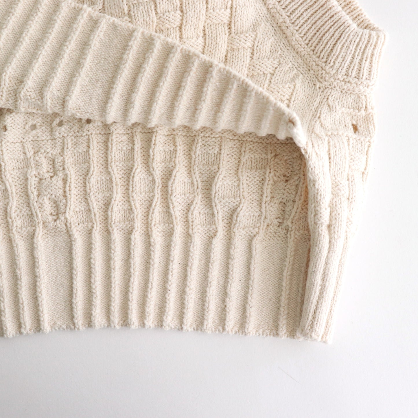 Recycled-Cotton Vest #Ecru [oni059]