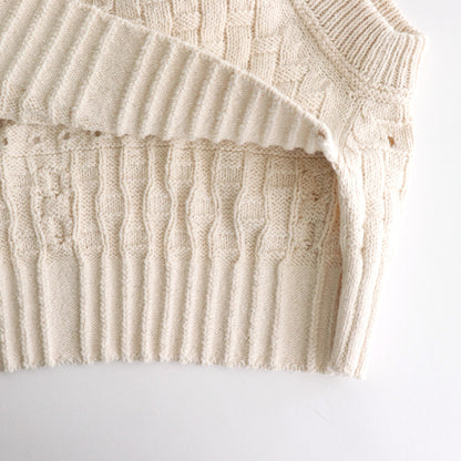 Recycled-Cotton Vest #Ecru [oni059]
