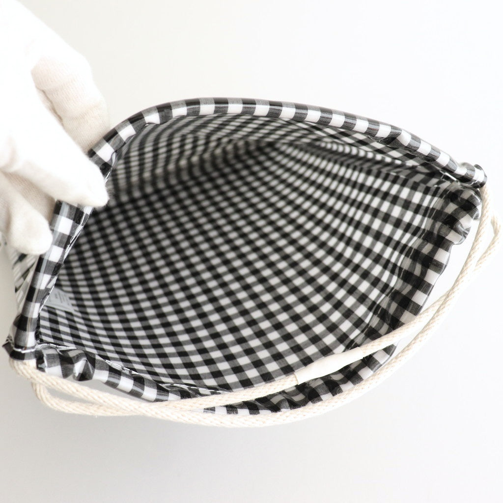 Drawstring bag #GINGHAM BLACK [TMB-1863H]