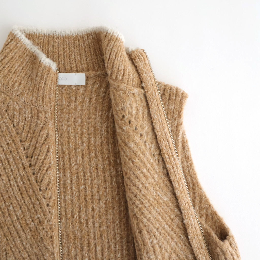 Blushed knit vest #Beige [252804]