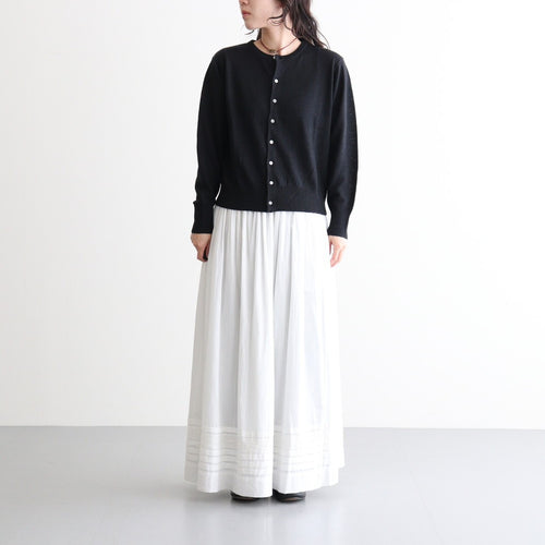 French Pure Linen クルーネックカーディガン #001 クロ [UT262KN001]