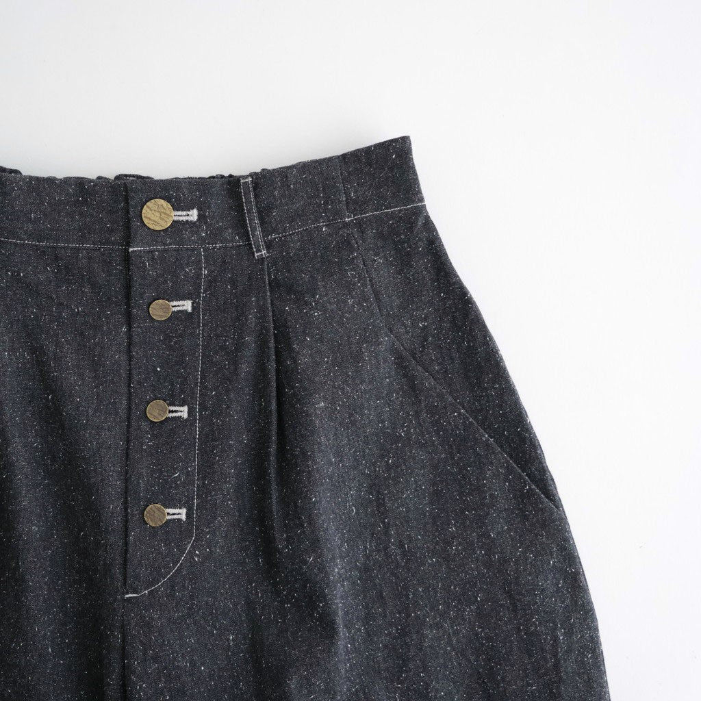 夜の散歩 Wide tapered trousers #Black [26F-PT062-CSD]