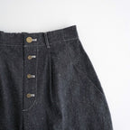 夜の散歩 Wide tapered trousers #Black [26F-PT062-CSD]