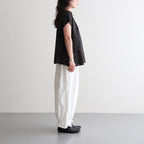 80s VOILE PLAIN WITH CUT WORK LACE CREW NECK FRENCH/SL SHIRTS WITH PINTUCK #9900 BLACK [INSL26342]