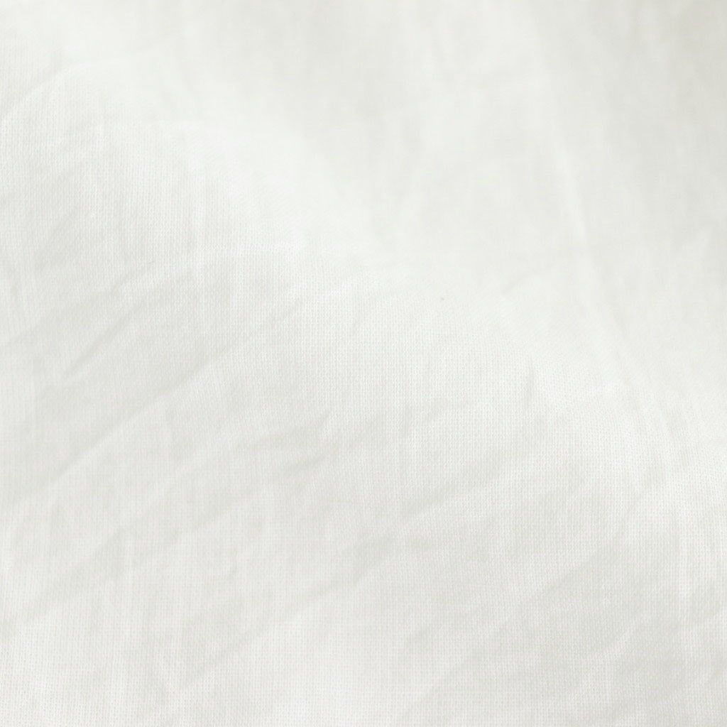 80s COTTON VOILE PLAIN BANDED COLLAR FRENCH/SL PINTUCK SHIRT #9100 OFF WHITE [NSL25042]