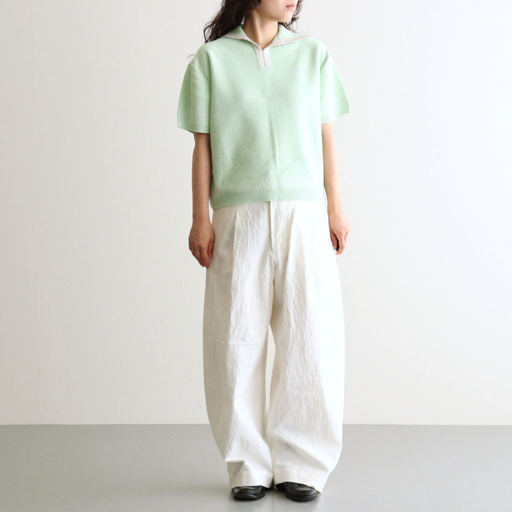 Kafusho Polo Knit #Pale green [261808]