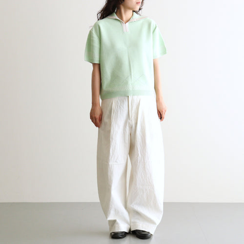 Kafusho Polo Knit #Pale green [261808]