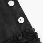 L.G.D. FRILL DECORATION BUTTON BIB #Black [no.8223]