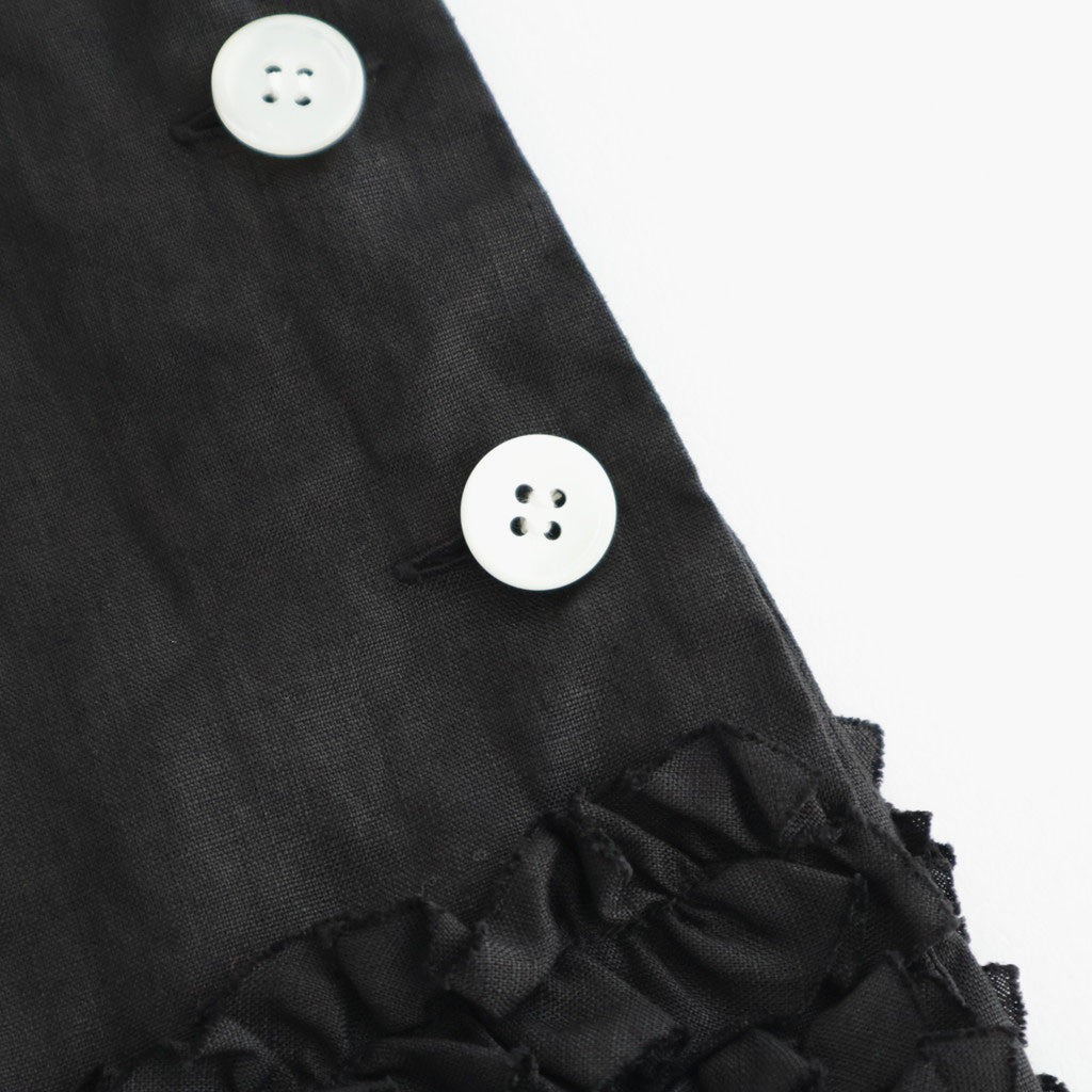 L.G.D. FRILL DECORATION BUTTON BIB #Black [no.8223]