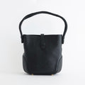 GRAINED LEATHER ONE HANDLE BAG #9900 BLACK [SVMDS2551F]