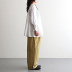 静寂の⽋⽚ Gathered half-placket blouse #white [TLF-226-SH010-la]