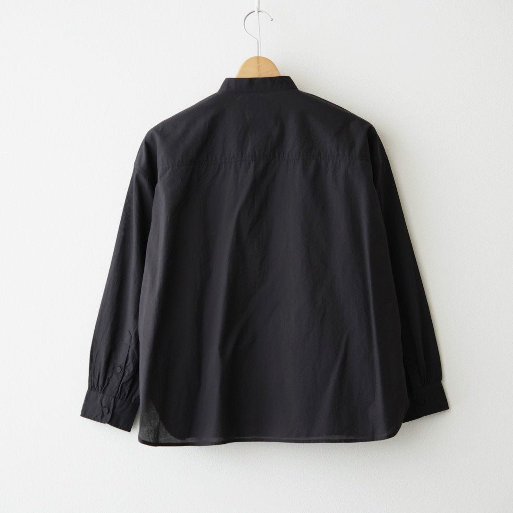 60s ORGANIC CAMBRIC WITH EMB BANDED COLLAR PINTUCK & EMB SHIRT #9900 BLACK [NMDS26521]