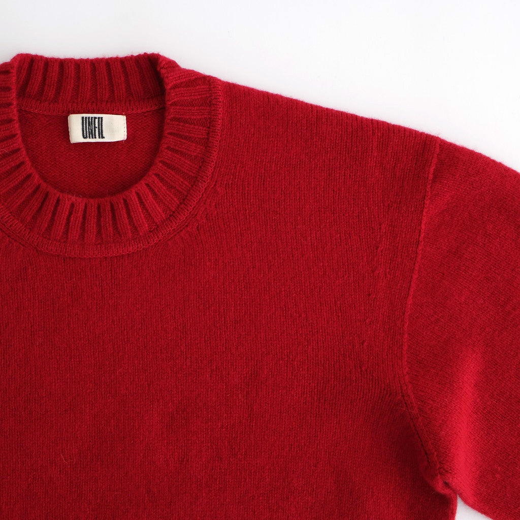 fine lambs wool crew-neck P/O #red [WVFL-UW117]
