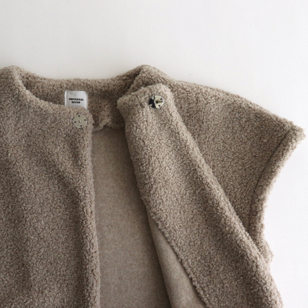 Boa French Sleeve Short Vest #Greige [US243CT019]